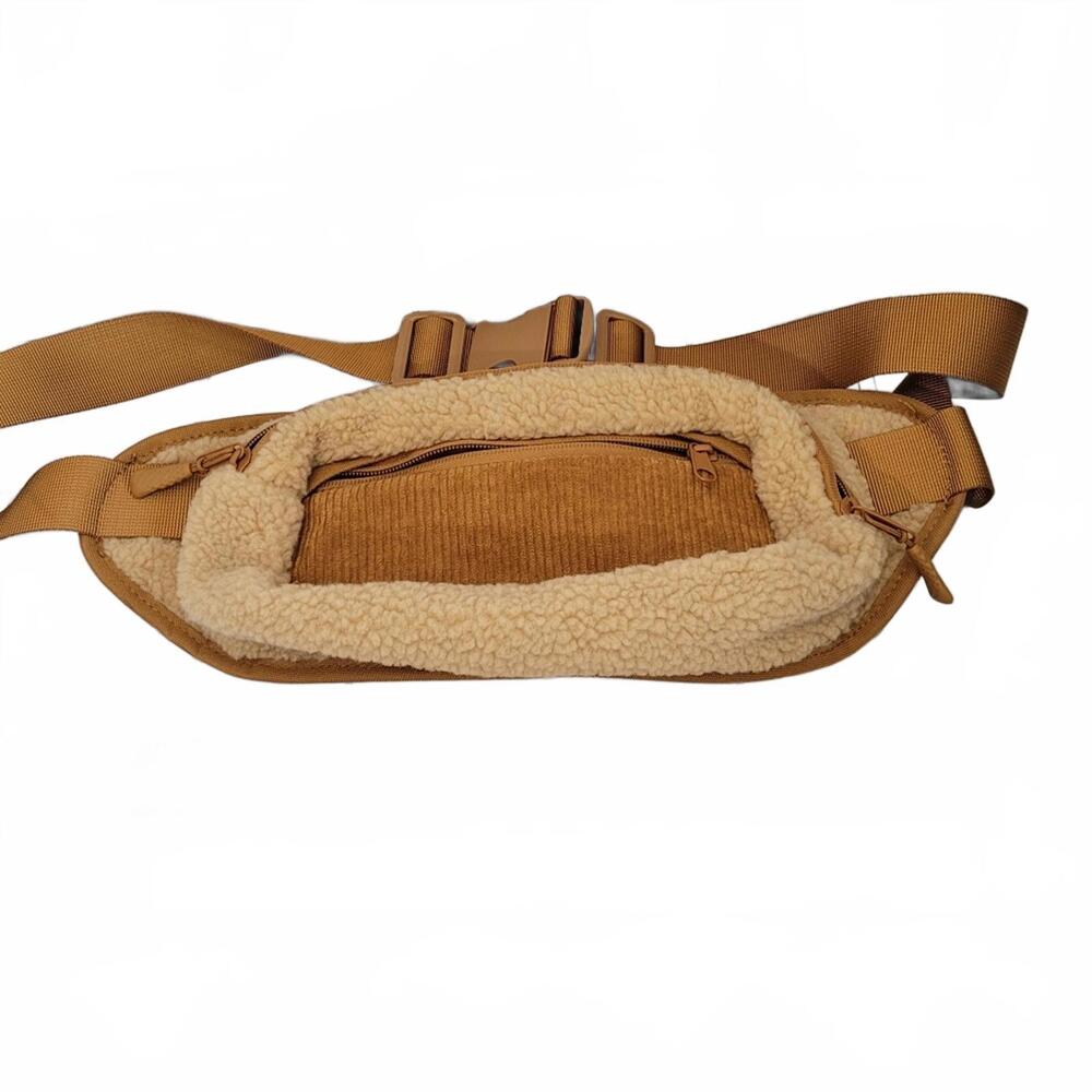 Ladies Whimsical Style Fuzzy Soft Fanny Pack Waist Pouch Adjustable Strap Two Zi - Picture 8 of 9